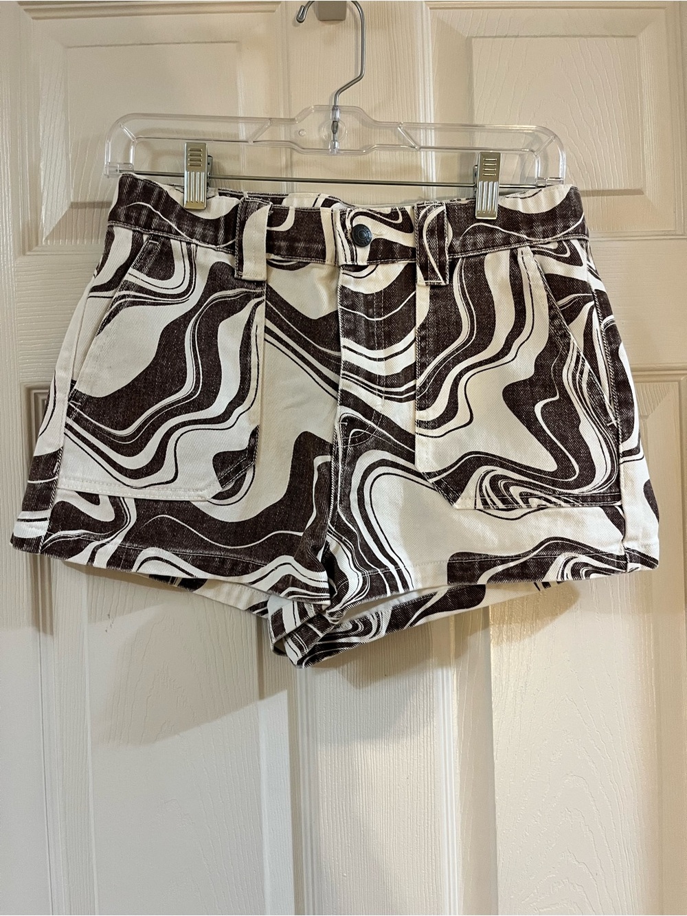 PacSun Brown & White Swirl Jean Shorts